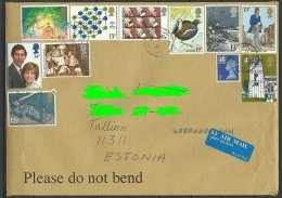 GREAT BRITAIN England Air Mail Cover To Estland Estonia Estonie 2012 With Many Stamps - Lettres & Documents