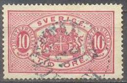 1881 Second Issue 10 Öre Mi 5Bb /Facit TJ16B / Sc O17  / YT 5 Used / Oblitéré / Gestempelt [lie] - Dienstzegels