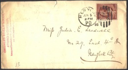 USA - AMERICA -  Sc. 210  - NEW YORK   BROADWAY - PO  To NEWTOON - 1885 - Covers & Documents