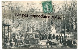 - 83 - Perpignan - Place Arago?,  Belle Animation, En 1908, éditeur Fau, Série N. B., TBE, Scans. - Perpignan