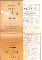 PBU/56 Cartina Dufrenoy PLAN De PARIS - METRO Girard, Barrere & Thomas 1954 - Topographical Maps