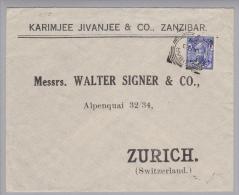 Zanzibar 1929-06-23 Brief Nach Zürich - Zanzibar (...-1963)