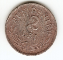 2 LEI ,2 COINS - 1924 - ROMANIA--SERRATED  EDGE - Rumänien