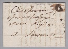 Heimat VD Payerne 1787-08-24 Brief Nach Lausanne - ...-1845 Prefilatelia