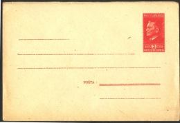 YUGOSLAVIA - JUGOSLAVIA -  Mi. U7 I Bright Red  - HRVATSKA  - TITO - 1949 - Postal Stationery