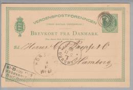 Heimat Dänemark Horsens 3-Ring-O #30 1880-11-05 Auf 10Ore GS Nach Hamburg - Cartas & Documentos