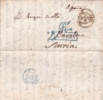 00958 Carta Barcelona A Perpignan 1857 2Rs - ...-1850 Prefilatelia