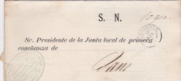 00959 Carta S.N. Junta D'instrucci-on Pulica De La Prova De Barcelona 1870 - ...-1850 Préphilatélie