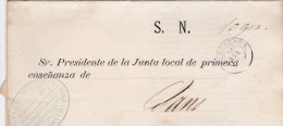 00959 Carta S.N. Junta D'instrucci-on Pulica De La Prova De Barcelona 1870 - ...-1850 Prefilatelia