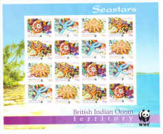 British Indian Ocean Territority BIOT 2001 Starfish WWF Sheet MNH - Territoire Britannique De L'Océan Indien