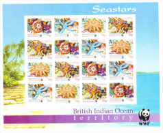 British Indian Ocean Territority BIOT 2001 Starfish WWF Sheet MNH - Brits Indische Oceaanterritorium