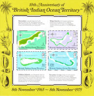 British Indian Ocean Territority BIOT 1975 Map Of Islands S/S MNH - British Indian Ocean Territory (BIOT)