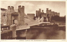 Conway Castle And Suspension Bridge  -   Postcard - Caernarvonshire