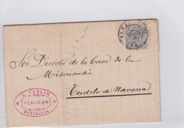 00977 Carta De  Barcelona A Tudela De Navarra 1881 - Briefe U. Dokumente