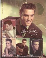 LIBERIA, Elvis Presley, Chanson, Musique, Cinema, Feuillet 4 Valeurs **,  2009 - Elvis Presley