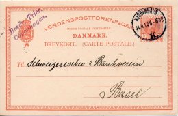 DANEMARK ENTIER POSTAL POUR LA SUISSE 1913 - Postwaardestukken