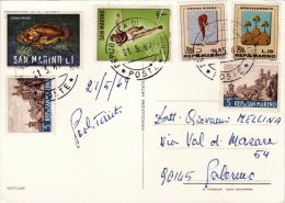 SAN MARINO  /  PALERMO - Card _ Cartolina  -  Gemelli Lire 1 X 2 + 5 X 2 + 3 + 10 - Lettres & Documents