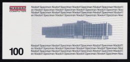 Test Note "NIXDORF" Testnote, 100 DM, 1970, Beids. Druck, Specimen, RRRRR, UNC - [17] Vals & Specimens