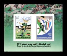 Algérie Algeria Bloc Block Soccer Football Fussball Coupe Monde World Cup 2010 Block Bloc Imperforate  ND Non Dentelé - 2010 – Afrique Du Sud