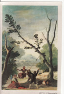 Carte Postale Format 160 X110mm En SOIE TISSEE BRODEE Tableau De GOYA- ART-PEINTURE-"l'escarpolette-Balançoire- - Pintura & Cuadros