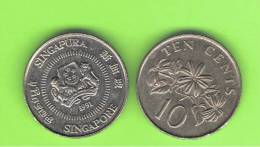 SINGAPUR - SINGAPORE -  10 Cents KM51 / 100  -  Ver Años - Look Years - Singapur