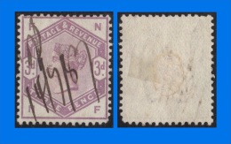 GB 1884-0004, SG191 QV 3d Lilac N-F, VFU - Gebruikt