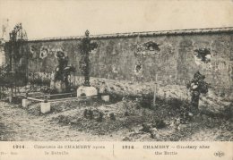 (379M) Very Old Postcard / Carte Très Ancienne - France - Chambry Cimetiere Apres Bataille - War Cemeteries