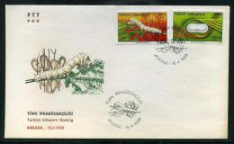 TURKEY 1989 FDC - Turkish Silkworn Raising, Michel #2852-53; ISFILA #3246-47; Scott #B226-7. - FDC