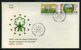 TURKEY 1988 FDC - European Environmental Campaign, Michel #2829-30; ISFILA #3223-24; Scott #B224-25. - FDC