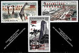 CAMEROUN 1961 AIRMAILS SC#C38-40(type I) MNH SHIPS ANIMALS (D0455) - Girafes