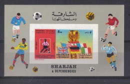 CI1197 - SHARJAH  Football , Foglietto A Fondo Grigio Per Messico 1970 *** . Beckenbauer - 1970 – Mexique