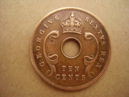 BRITISH EAST AFRICA USED TEN CENT COIN BRONZE Of 1952 - George VI. - Colonie Britannique