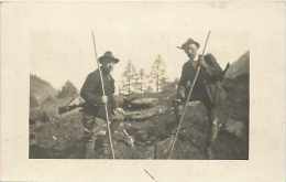 Pays Divers- Ref 592- Suisse - Carte Photo -chasse -chasseurs -cachet Depart Schmitten -suisse -grisons - - Schmitten