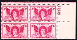 USA - 1948 - Francis Scott Key Issue - Control Block - Plate 23836 - Unused Stamps