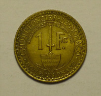 Monaco 1 Franc 1924 HIGH GRADE - 1922-1949 Luigi II