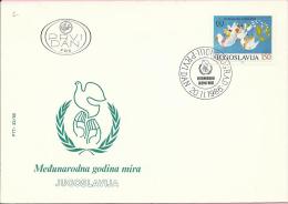 International Year Of Peace, Beograd, 20.11.1986., Yugoslavia, FDC PTT - 22/86 - FDC