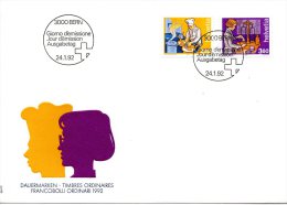 SUISSE. N°1391-2  Sur Enveloppe 1er Jour (FDC) De 1992. Pharmacienne/Cuisinier. - Pharmacie