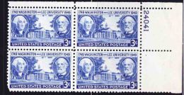 USA - 1949 - Washington And Lee University Issue - Control Block - Plate 24041 - Unused Stamps