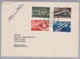 Schweiz 1947-08-09 Bahnsatzbrief Dampflokomotive Mit Abart Gänsefüsschen - Cartas & Documentos