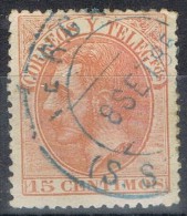 Sello 15 Cts Alfonso XII, Fechador VERGARA (san Sebastian), Num 210 º - Used Stamps