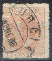 Sello 15 Cts Alfonso XII, Fechador MURCIA, Num 210 º - Used Stamps
