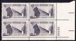 USA - 1960 - World Refugee Year Issue - Control Block - Plate 26598 - Sonstige & Ohne Zuordnung