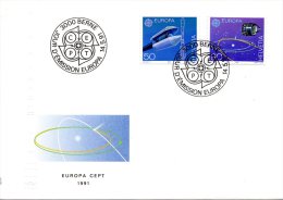 SUISSE. N°1372-3 Sur Enveloppe 1er Jour (FDC) De 1992. Europa/Fusée Ariane/Sonde Giotto. - 1992