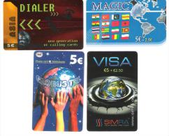 4x Prepaid Card - Worldmap - Worldmap - Globus - Space - Lebara - GSM, Voorafbetaald & Herlaadbare Kaarten