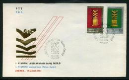 TURKEY 1986 FDC - 1st ATATURK International Peace Award, Michel #2740-41; ISFILA #3134-35; Scott #2347-48. - FDC