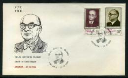 TURKEY 1986 FDC - Celal Bayar's Death, Michel #2761-62; ISFILA #3155-56; Scott #2364-65. - FDC