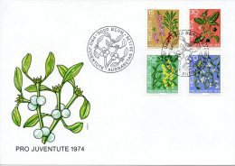 SUISSE. N°972-5 Sur Enveloppe 1er Jour (FDC) De 1974. Plantes Vénéneuses. - Piante Velenose