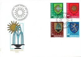 SUISSE. N°1117-20 Sur Enveloppe 1er Jour (FDC) De 1980. Armoiries. - Briefe U. Dokumente