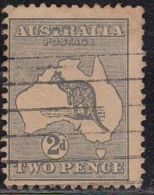 Kangaroo, Kangaroos, 2d  Watermark 6, 1915,  Australia Used, Map, 2 Diff., Shades - Gebruikt