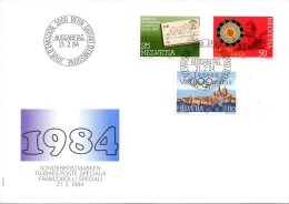 SUISSE. N°1196-8 Sur Enveloppe 1er Jour (FDC) De 1984. Cadran Solaire/Expo. Philatélique/CIO.. - Horlogerie